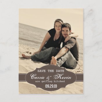 Vintage Photo Save The Date Card Template by AestheticallySmitten at Zazzle