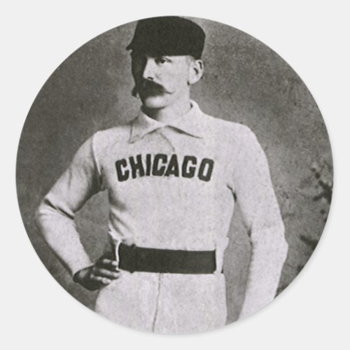 Vintage Photo Sports Chicago Baseball Player Classic Round Sticker