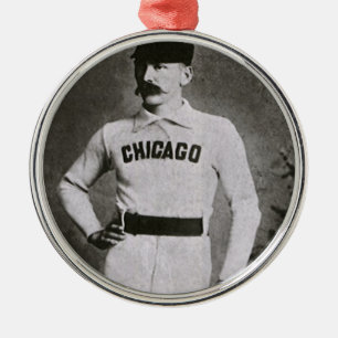 Vintage Photo, Sports Chicago Baseball Player Metal Ornament