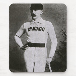 Vintage Photo, Sports Chicago Baseball Player Mouse Pad