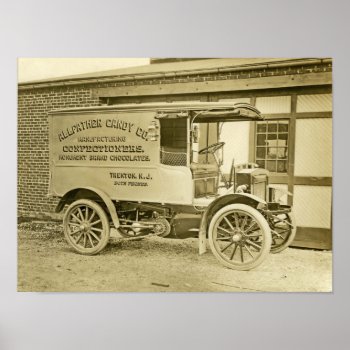 Vintage Photo Trenton's Allfather Candy Co Truck Poster by lkranieri at Zazzle