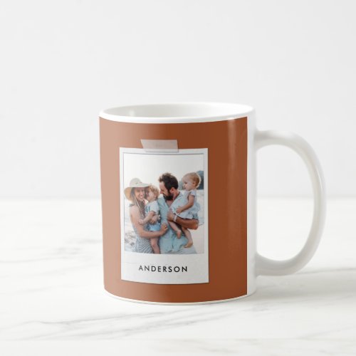 Vintage photo typography modern elegant terracotta coffee mug