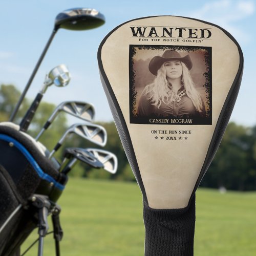 Vintage Photo Wanted Poster Funny Golf Head Cover