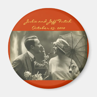 vintage photo wedding magnet