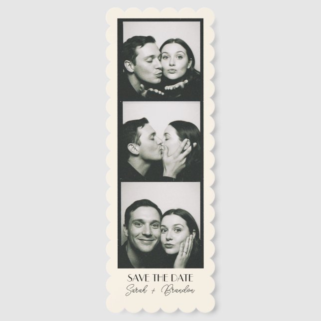 Vintage Photobooth Bookmark Qrcode Save the Date (Front)