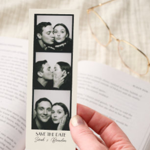 Vintage Photobooth Bookmark Qrcode Save the Date