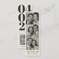 Vintage Photobooth Bookmark Qrcode Save the Date