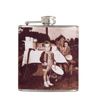 Vintage Photograph Drummer Boy Flask