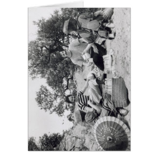 Vintage photograph Edwardian picnic on the beach Cards