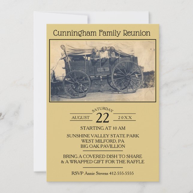 Vintage Photograph Family Reunion Invitation (Front)