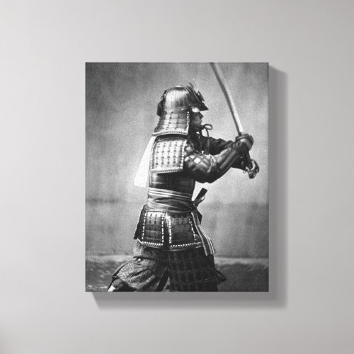 Vintage Photograph of a Samurai c 1860 Canvas Print