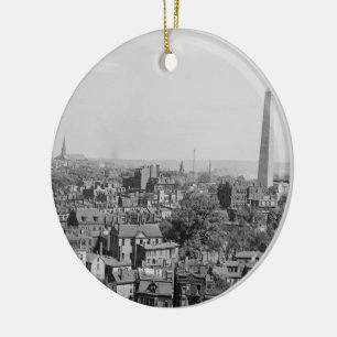 Vintage Photograph of Charlestown Massachusetts Ceramic Ornament