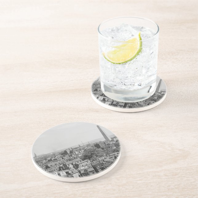 Vintage Photograph of Charlestown Massachusetts Drink Coaster (Side)