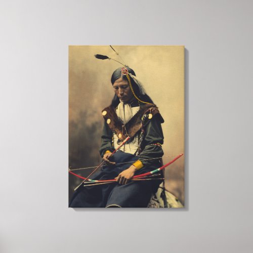 Vintage Photograph of Cherokee Man with Bow Canvas Print
