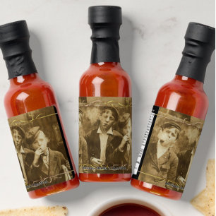 Vintage photograph of newsies smoking cigars hot sauces