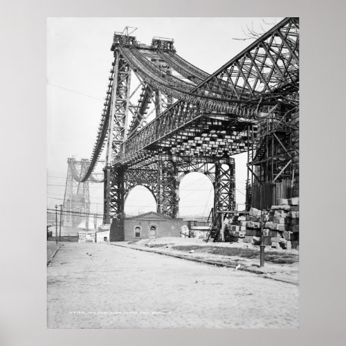 Vintage Photograph of the Williamsburg Bridge Poster