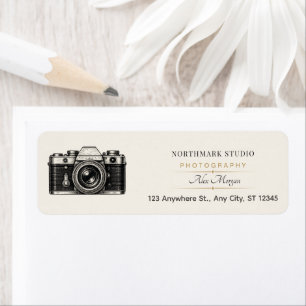 Vintage Photographer   Luxury Gold Camera Label