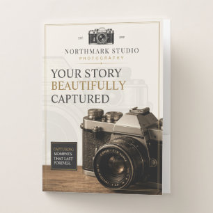 Vintage Photography Branding Elegant Studio Pocket Folder