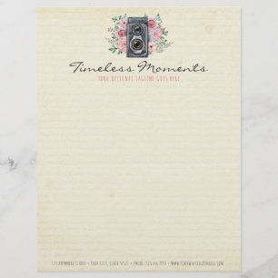 Vintage Photography Camera Rustic Photographer Letterhead