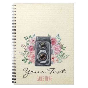 Vintage Photography Camera Rustic Photographer Notebook