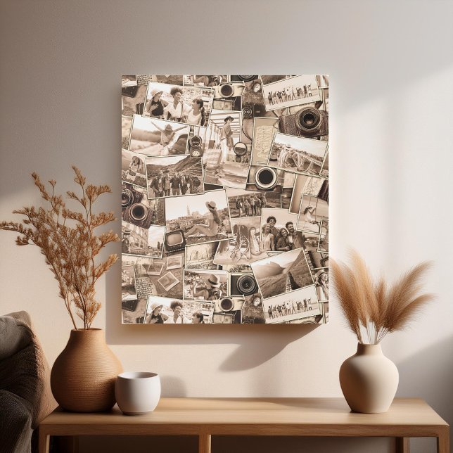 Vintage Photography Collage Sepia ID1066 Metal Print (Creator Uploaded)