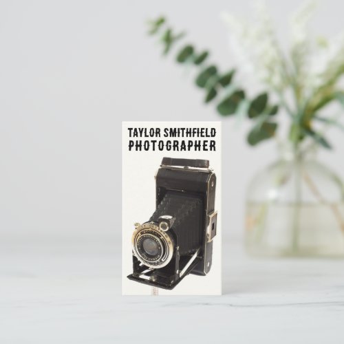 Vintage Photography Trendy Camera Business Card