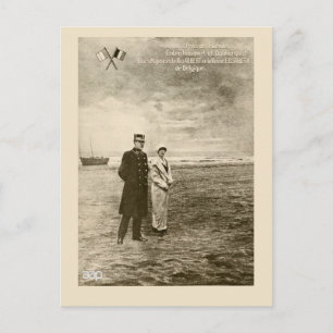 Vintage photomontage King Albert, Queen Elisabeth Postcard