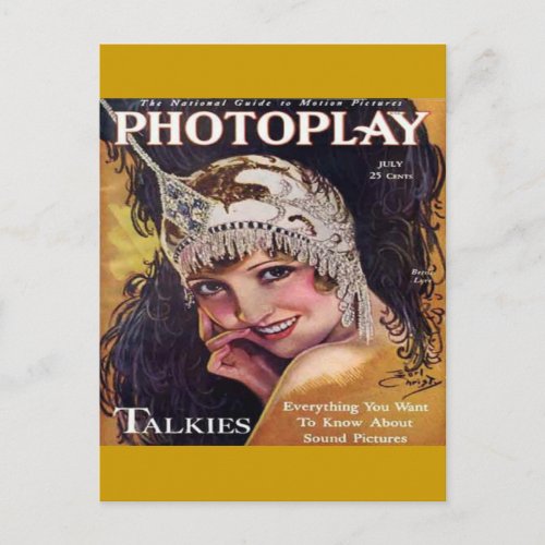 Vintage Photoplay Film Magazine Cover 1929 Postcard