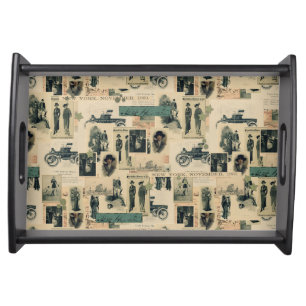 Vintage Photos 19th Century Collage Serving Tray