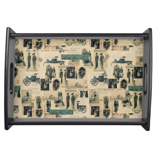 Vintage Photos 19th Century Collage Serving Tray (Front)