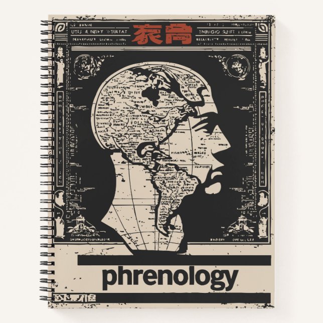 Vintage Phrenology Head | Historical Science Art Notebook (Front)