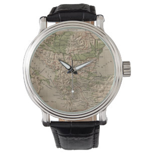 Vintage Physical Map of Greece (1880) Watch