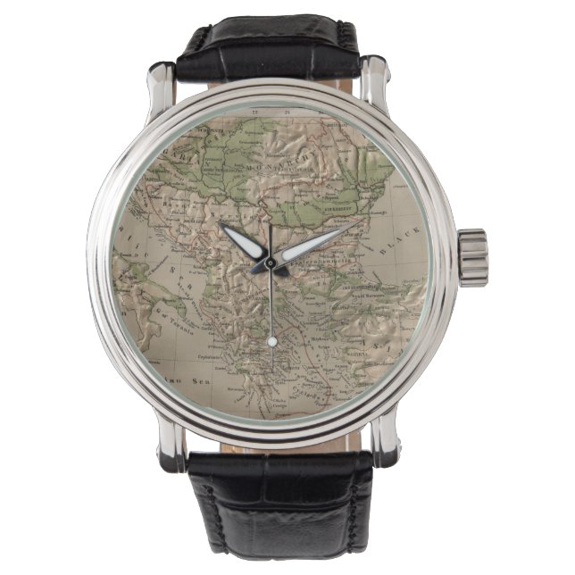 Vintage Physical Map of Greece (1880) Watch (Front)