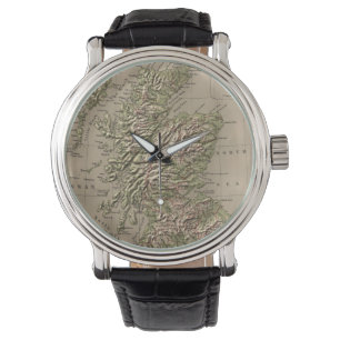 Vintage Physical Map of Scotland (1880) Watch