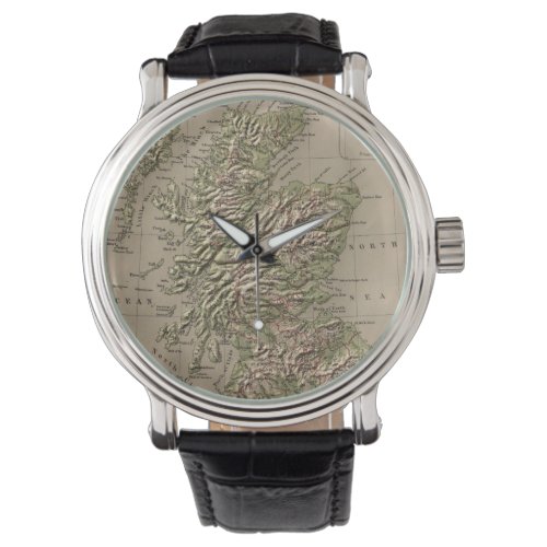 Vintage Physical Map of Scotland 1880 Watch