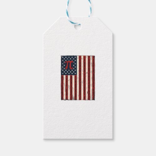 Vintage Pi American Flag Math Teacher Shirt Design Gift Tags