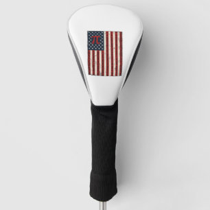 Vintage Pi American Flag Math Teacher Shirt Design Golf Head Cover