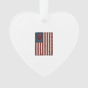 Vintage Pi American Flag Math Teacher Shirt Design Ornament