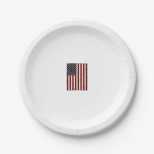 Vintage Pi American Flag Math Teacher Shirt Design Paper Plates