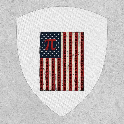 Vintage Pi American Flag Math Teacher Shirt Design Patch