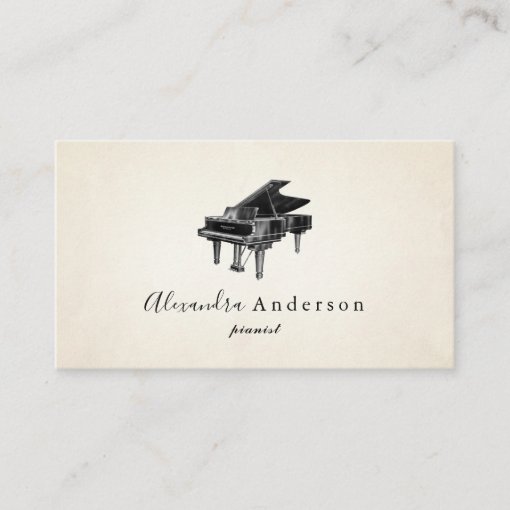 Vintage Pianist Music Teacher Business Card Zazzle