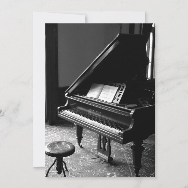Vintage Piano black and white Card (Front)
