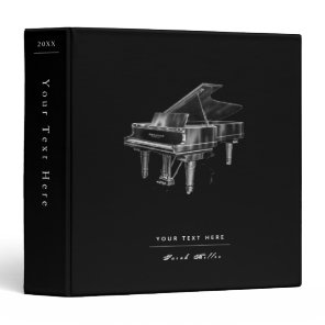 VIntage Piano Black Simple Pianist Binder