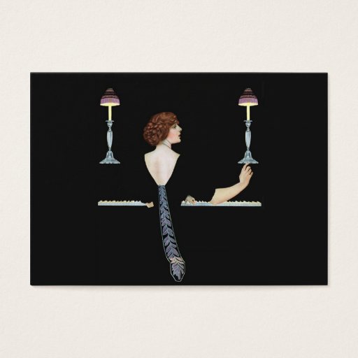 Customizable Vintage Piano Girl Business Card Template