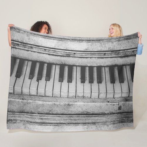 Vintage Piano Instrument Fleece Blanket