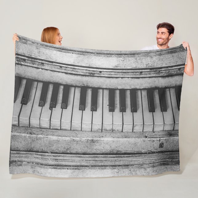 Vintage Piano Instrument Fleece Blanket (In Situ)