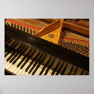 Vintage Piano Keyboard Painting Poster