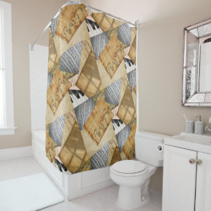 Vintage Piano Keys Musical Notes antique sheet Shower Curtain