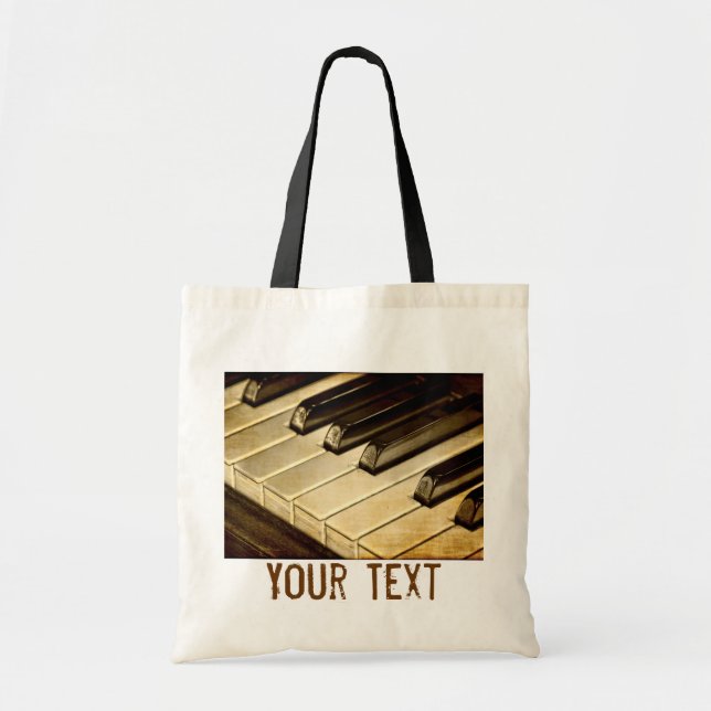 Vintage Piano Keys Tote Bag (Front)