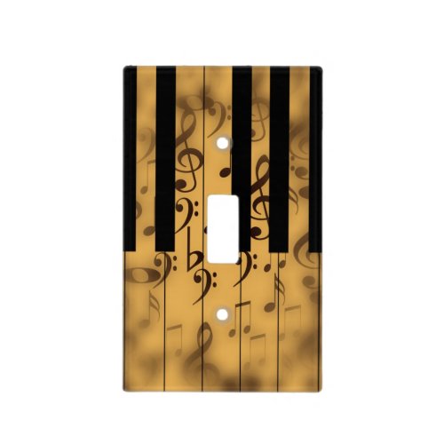 Vintage Piano Keys with Notes Light Switch Cover